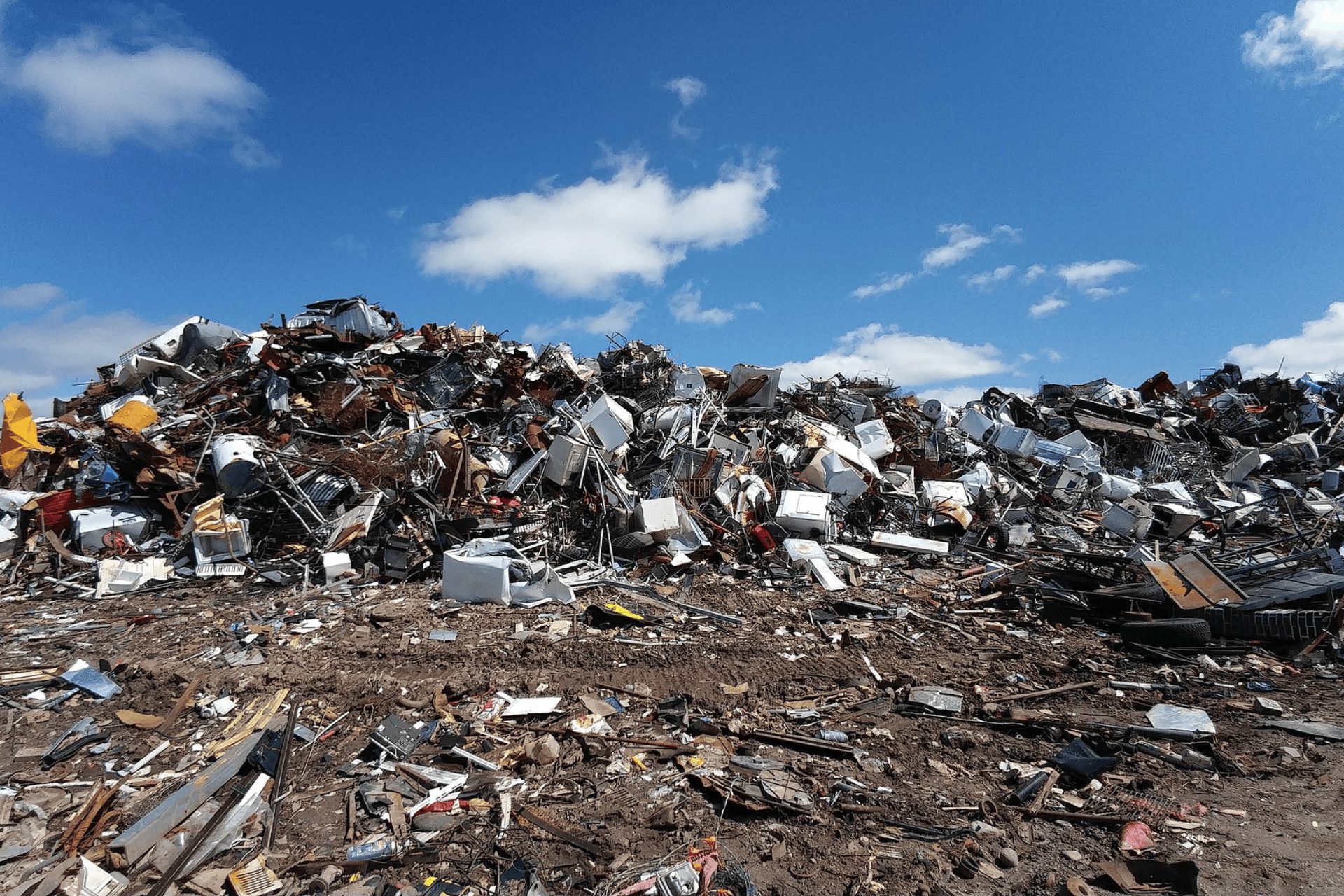 A yard where local skip hire companies in Swansea take waste to recycle